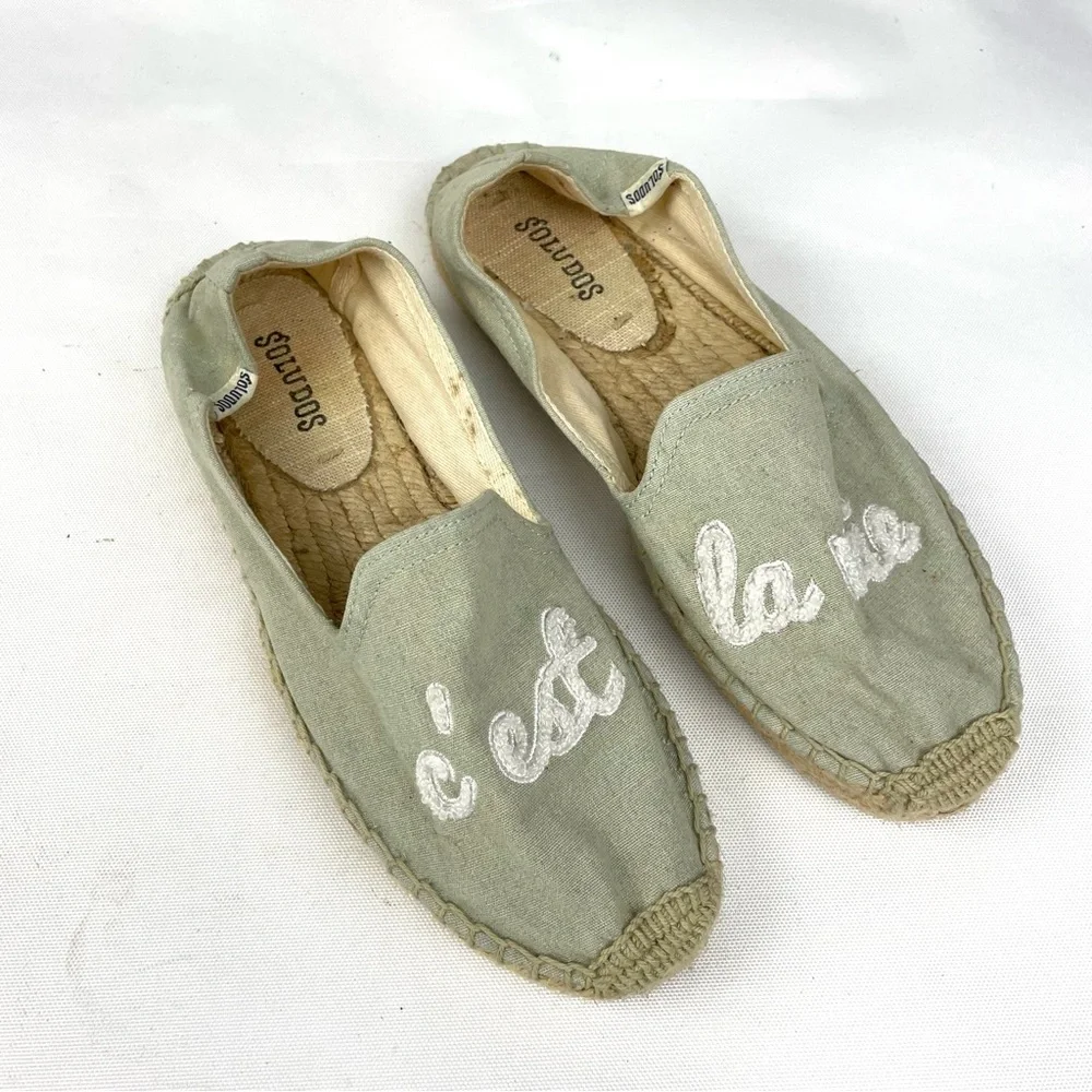 Soludos C'est La Vie Canvas Embroidered Espadrilles 6